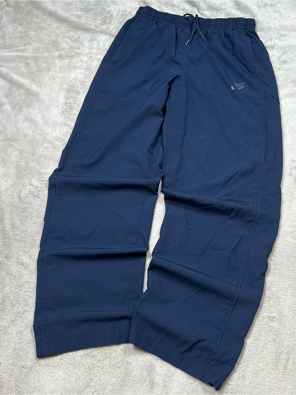 Vintage Nike Baggy Track Pants Mens M Blue Mesh Lined Activewear Ankle Zip Y2K